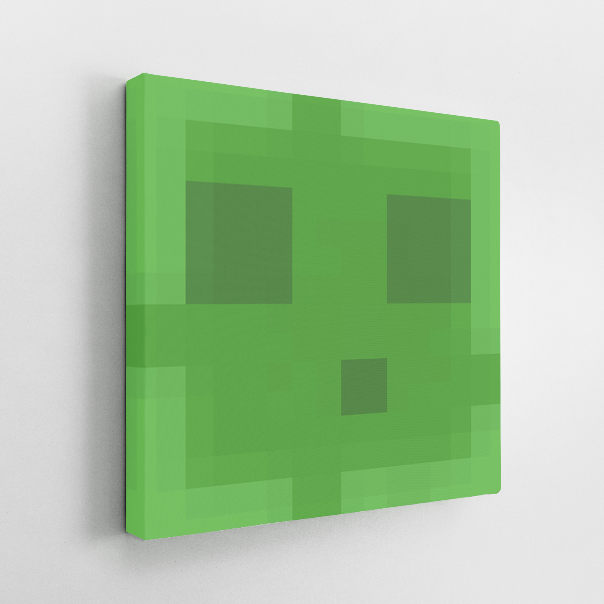 Minecraft Slime Face - 3D Minecraft Slime Face Canvas