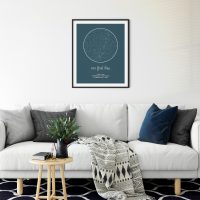 Star Map Black Frame