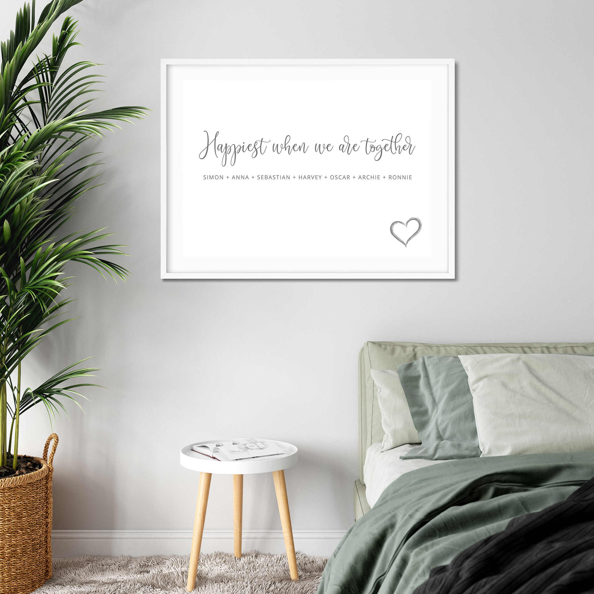 Happiest When we are Together White Frame