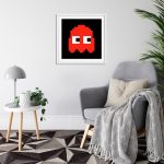 Pacman Blinky White Frame