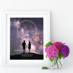 Star Map White Frame