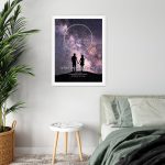 Star Map White Frame