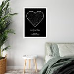 Star Map White Frame