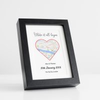 Love Map Black Frame
