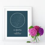 Star Map White Frame
