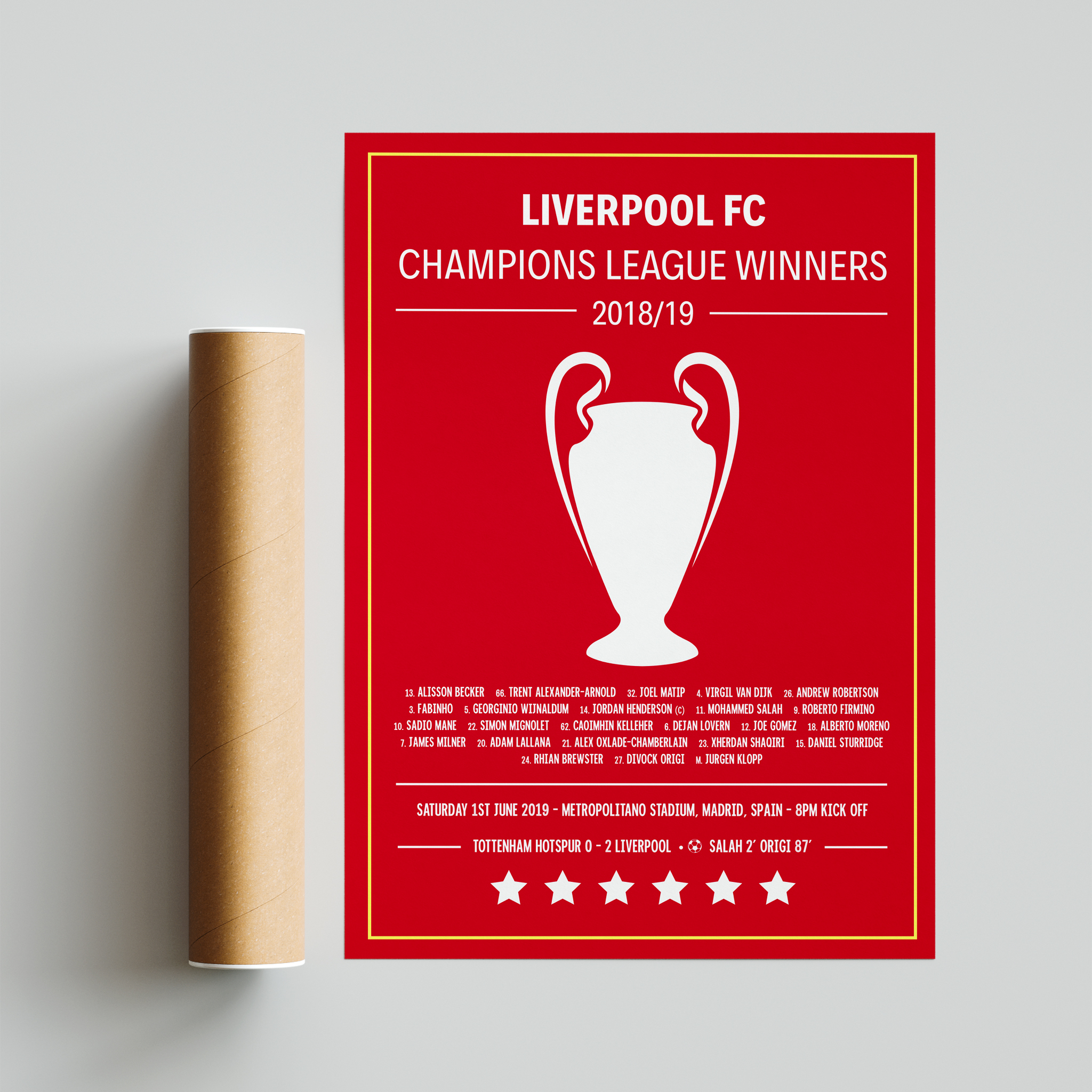 Liverpool Champions League 18/19 Design Poster Liverpool Champions League 18/19 Design Poster