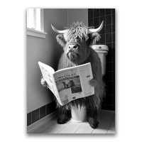 Highland Cow on the toilet, this is apart of our aristocrat animals collection