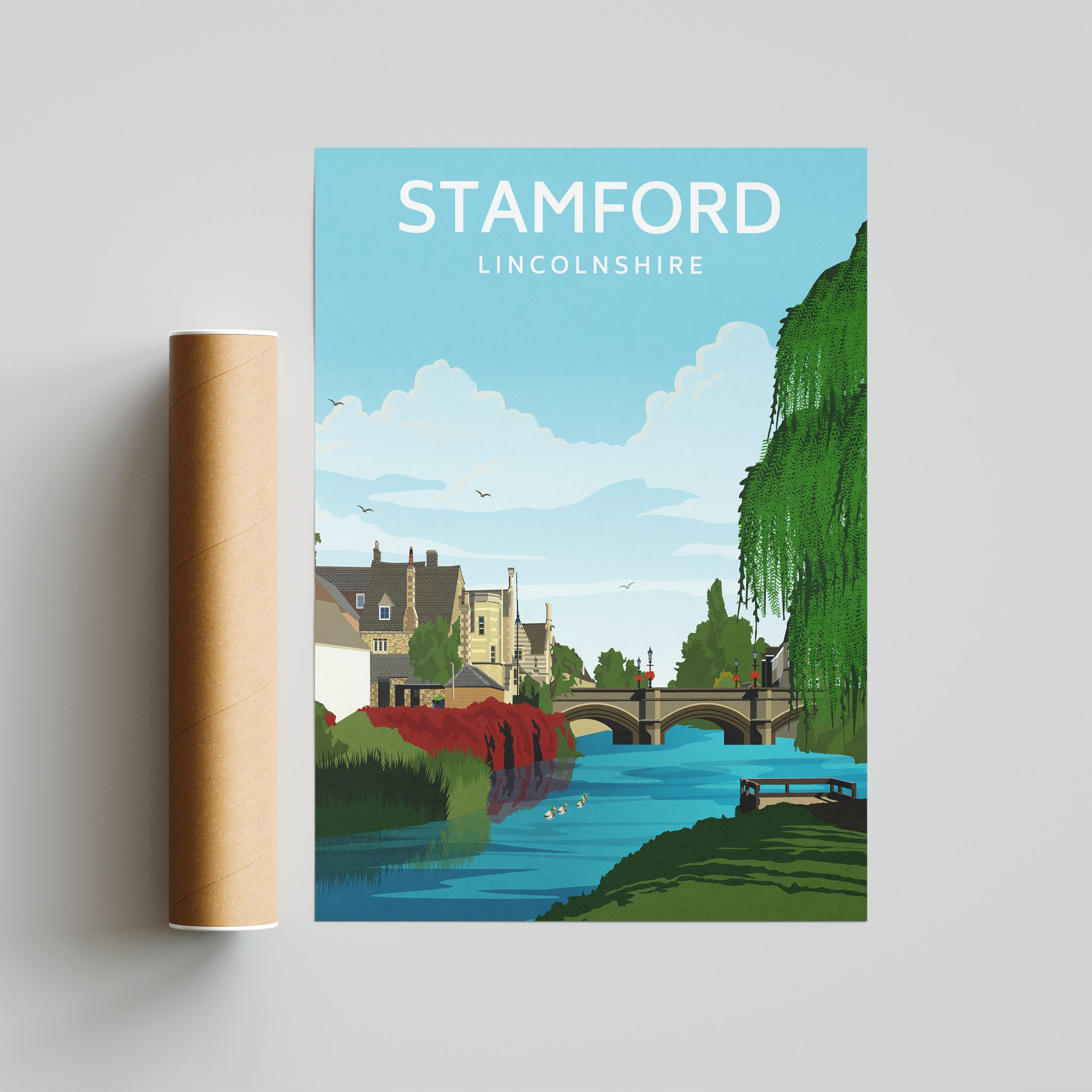 Stamford, Lincolnshire, United Kingdom Travel Poster Print