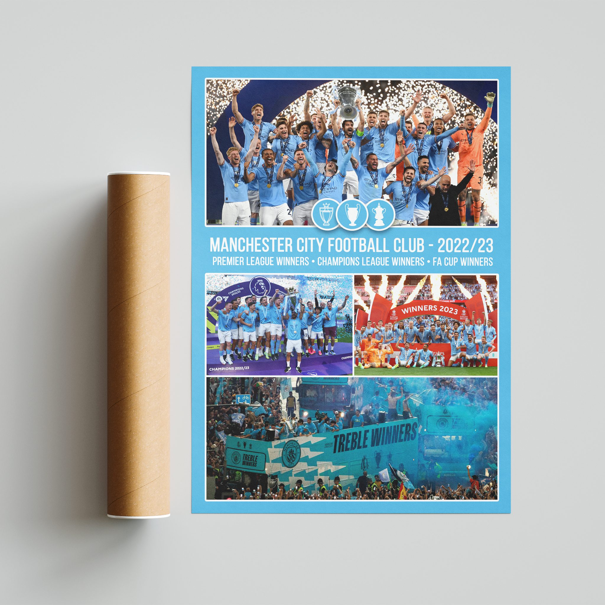 Manchester City Treble Winners 22/23 Photo Print