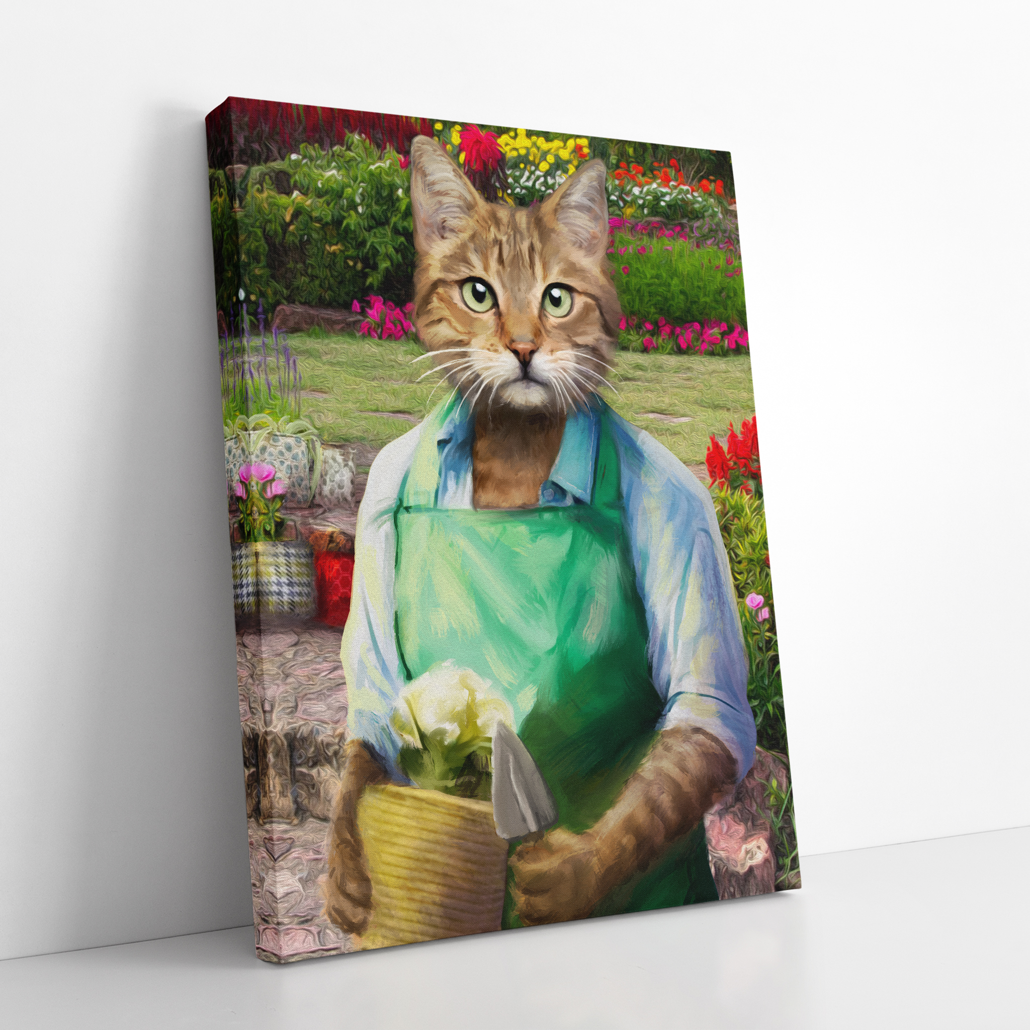 Up the Garden Bath Pet Portrait Canvas Print