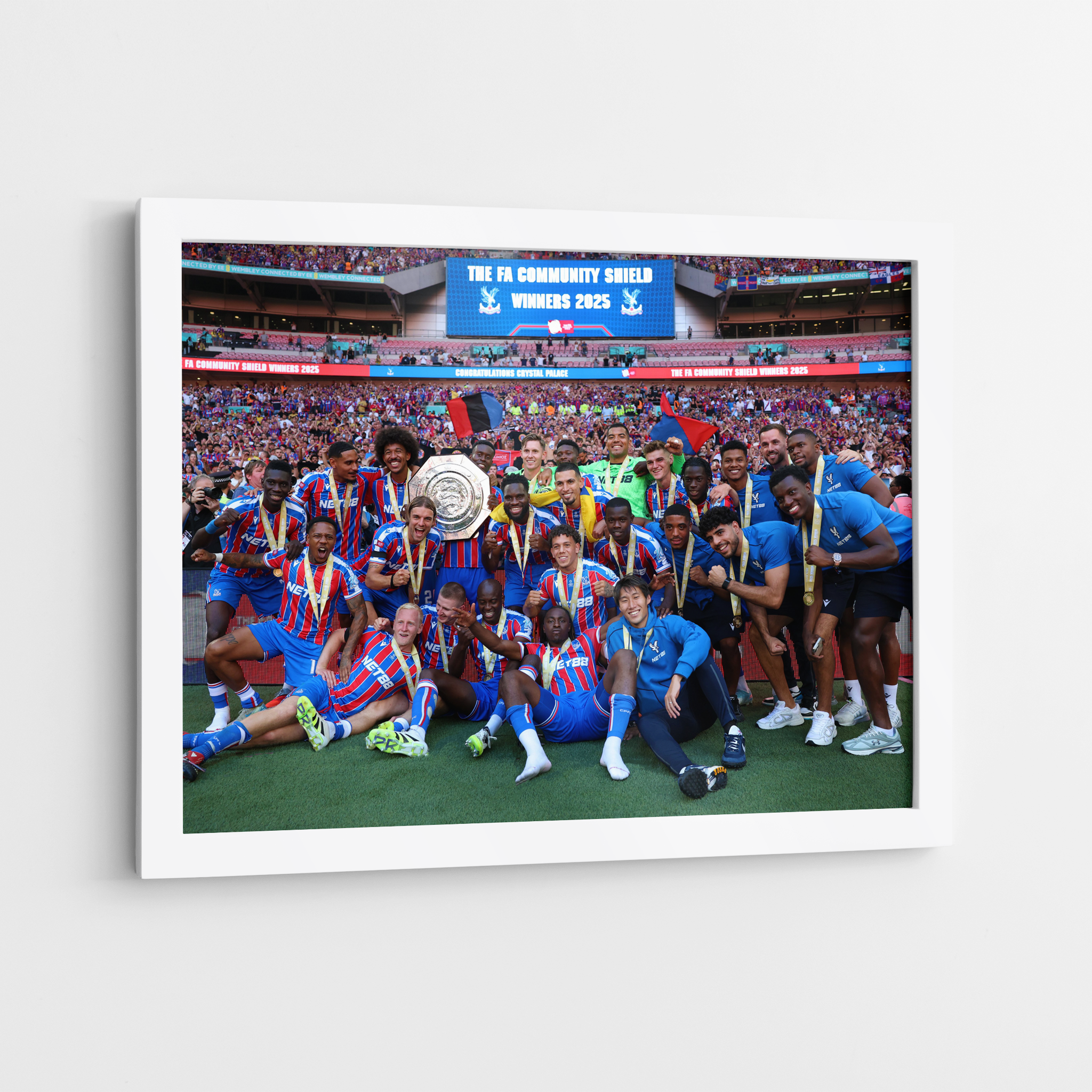 Crystal Palace Community Shield Winners 2025 White Framed Print