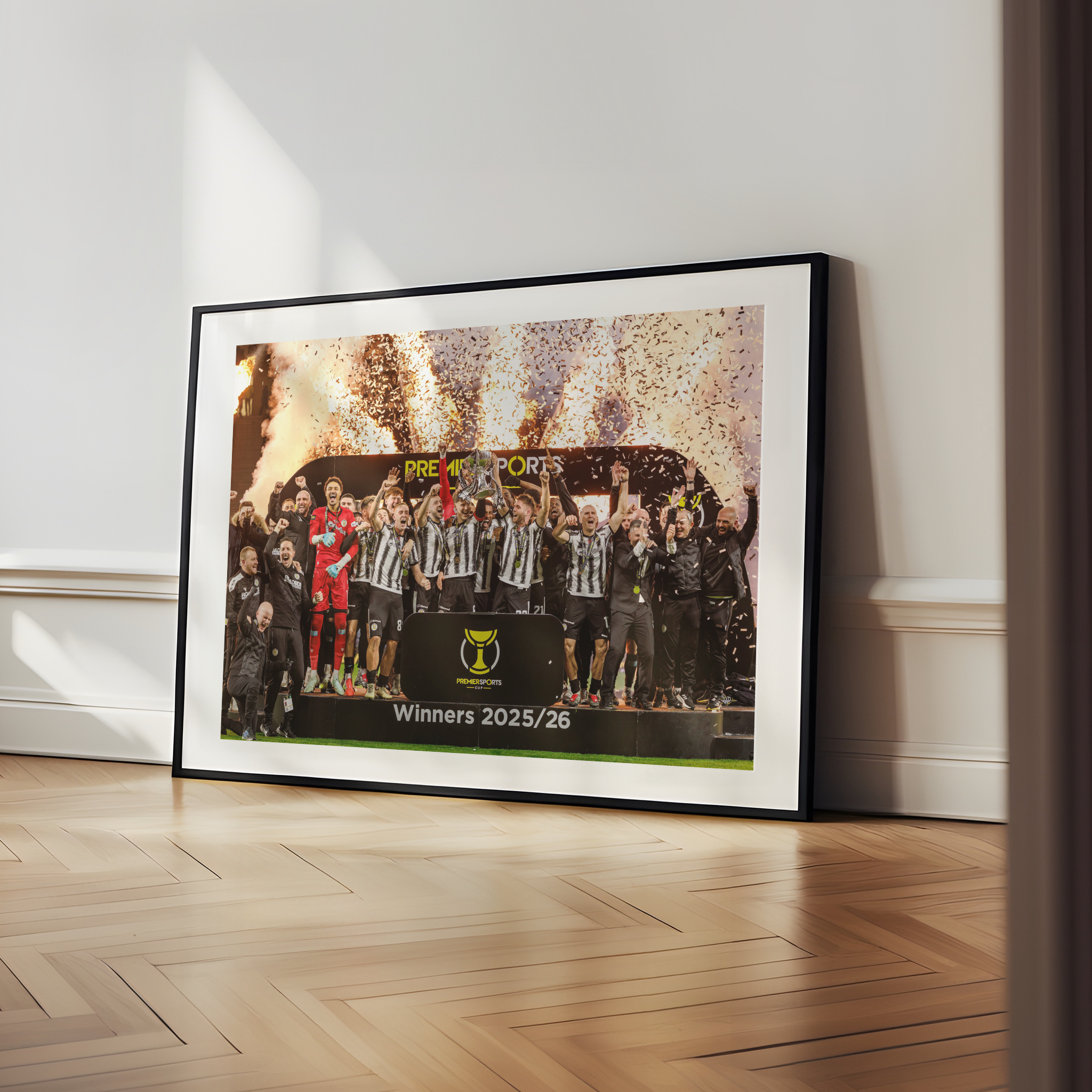 St Mirren League Cup Winners 2025 Black Framed Mounted Print
