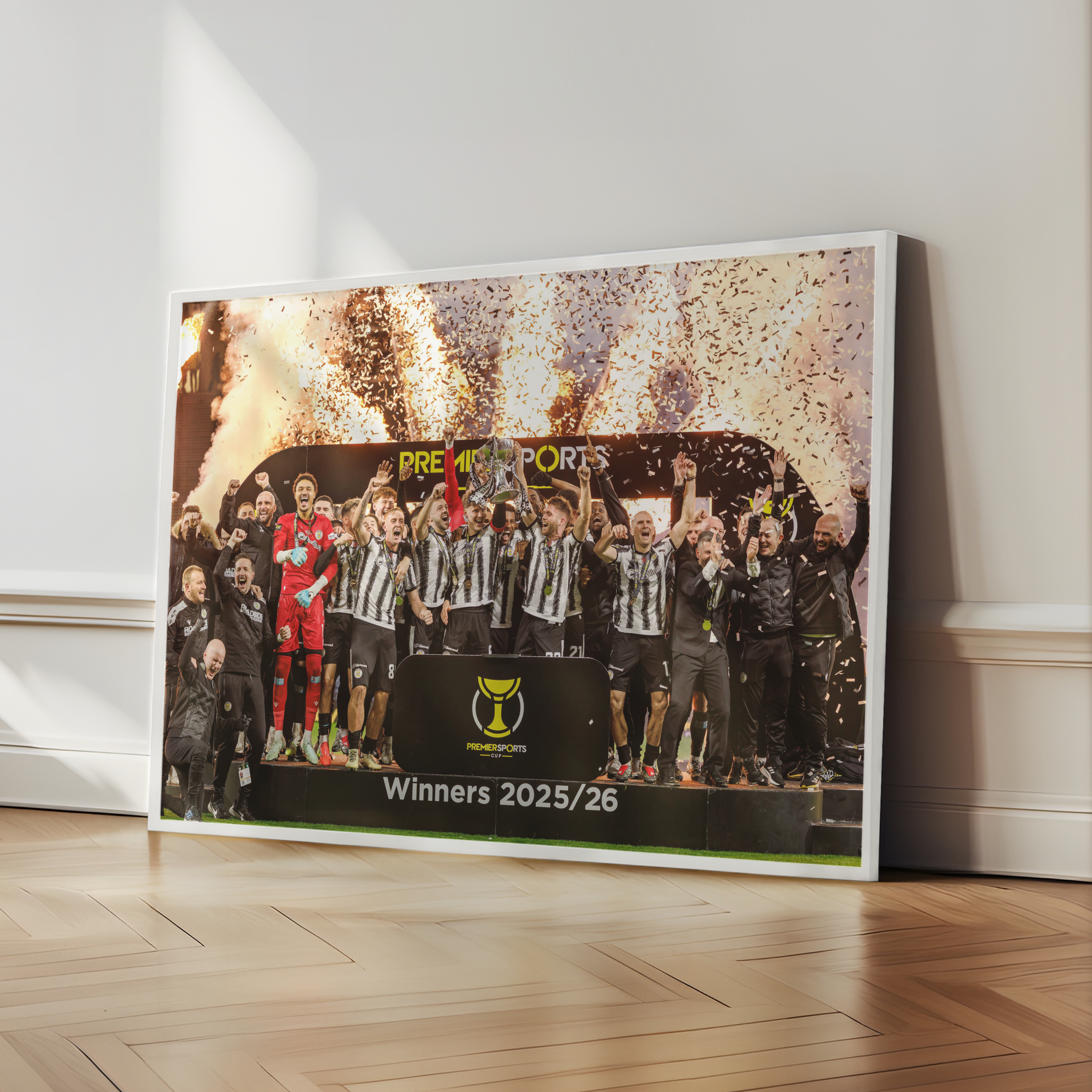 St Mirren League Cup Winners 2025 White Framed Print